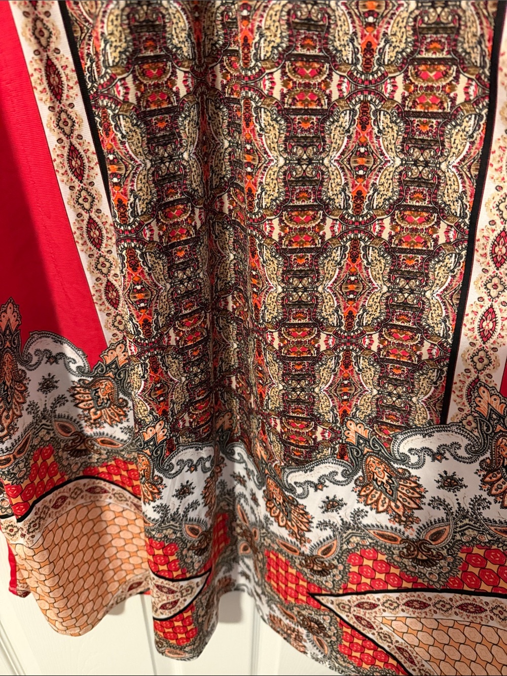 ONE WORLD Red Multi-Pattern Sleeveless Maxi Dress plus size 1x - Picture 4 of 5